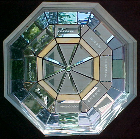 Natural Elements Stained Glass Octagon Window